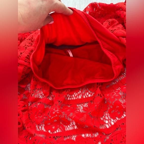 Free people Sweet Dreams Top size S bright red color - Picture 10 of 12